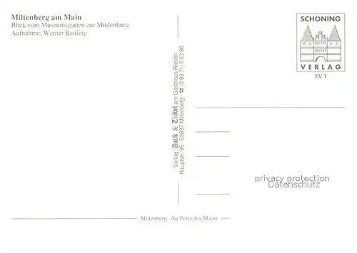 AK / Ansichtskarte Miltenberg_Main Blick vom Museumsgarten zur Mildenburg Miltenberg Main
