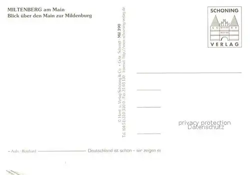 AK / Ansichtskarte Miltenberg_Main Blick ueber den Main zur Mildenburg Dampfer Nachtaufnahme Miltenberg Main