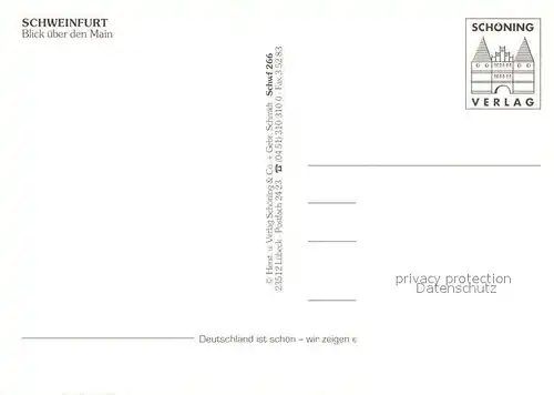 AK / Ansichtskarte Schweinfurt Blick ueber den Main Teilansicht mit Kirche Wappen Schweinfurt