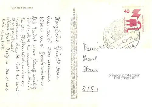 AK / Ansichtskarte Bad_Wurzach Kurpark Moorfreibad Gottesbergkirche Kurzentrum Schloss Chronik Bad_Wurzach