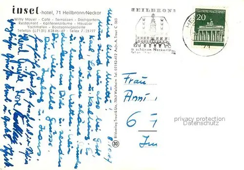 AK / Ansichtskarte Heilbronn_Neckar Kilianskirche Rathaus Goetzenturm Neckarhafen Chronik Wappen Heilbronn Neckar