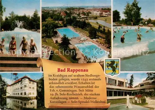 AK / Ansichtskarte Bad_Rappenau Wasserschloss Kuranlagen Sole Sprudel Wellenbad Fliegeraufnahme Bad_Rappenau