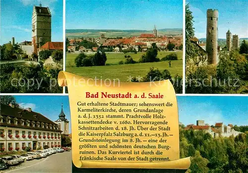 AK / Ansichtskarte Bad_Neustadt Stadtpanorama Kirche Kaiserpfalz Salzburg Burgruine Chronik Bad_Neustadt