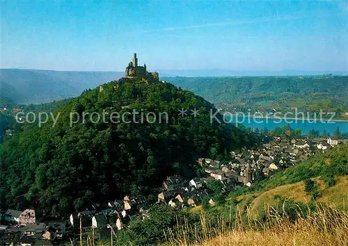 AK / Ansichtskarte Braubach_Rhein Panorama Blick auf die Marksburg Braubach Rhein