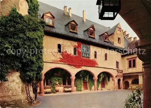 AK / Ansichtskarte Mespelbrunn Schloss im Spessart Schlosshof Mespelbrunn