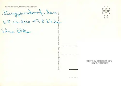 AK / Ansichtskarte Neideck Burgruine Fraenkische Schweiz Neideck