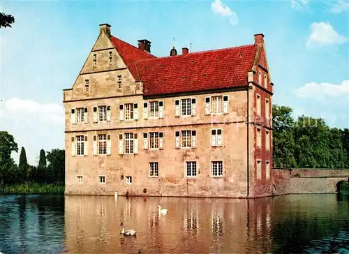 AK / Ansichtskarte Muenster_Westfalen Burg Huelshoff Wasserschloss Geburtshaus der Dichterin Annette Droste zu Huelshoff Muenster_Westfalen