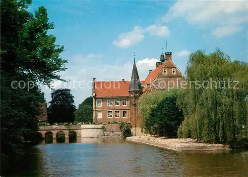 AK / Ansichtskarte Muenster_Westfalen Burg Huelshoff Wasserschloss Geburtshaus der Dichterin Annette Droste zu Huelshoff Muenster_Westfalen