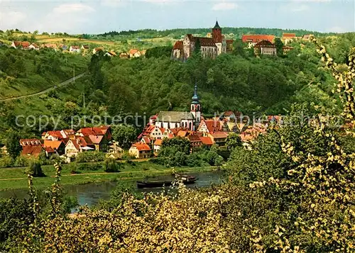 AK / Ansichtskarte Rothenfels_Unterfranken Panorama Blick ueber den Main zur Burg Rothenfels Unterfranken