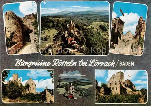 AK / Ansichtskarte Roetteln_Roettelweiler Burgruine Schwarzwald Fliegeraufnahme Roetteln_Roettelweiler