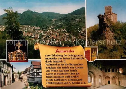 AK / Ansichtskarte Annweiler_Trifels Stadtpanorama Burg Altstadt Fachwerk Geschichte Annweiler_Trifels