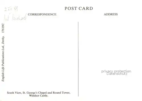 AK / Ansichtskarte Windsor_Castle St George s Chapel and Round Tower south view Windsor_Castle