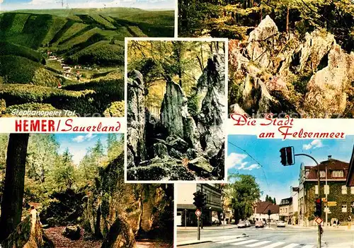 AK / Ansichtskarte Hemer Stephanopeter Tal Felsenmeer Strassenpartie Hemer
