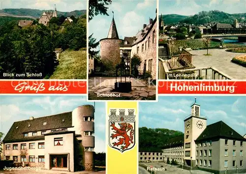 AK / Ansichtskarte Hohenlimburg Schlossblick Schlosshof Lennepark Jugendherberge Rathaus Hohenlimburg