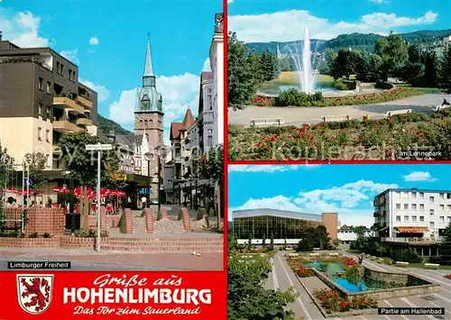 AK / Ansichtskarte Hohenlimburg Limburger Freiheit Lennepark Fontaene Hallenbad Hohenlimburg