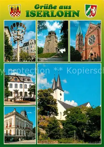 AK / Ansichtskarte Iserlohn Schloss Kirchen Turm Rathaus Iserlohn