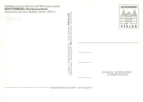 AK / Ansichtskarte Astenturm_Hochsauerland auf dem Kahlen Asten Astenturm_Hochsauerland