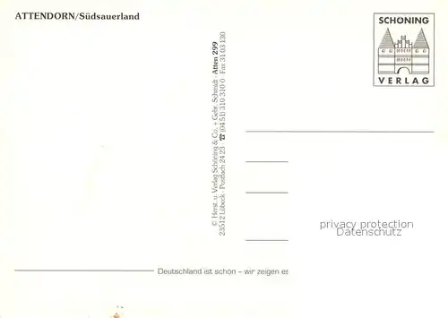 AK / Ansichtskarte Attendorn Burg Schnellenberg Bieketurm Sauerlaender Dom Kl Markt Attendorn
