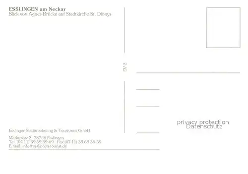 AK / Ansichtskarte Esslingen_Neckar Agnes Bruecke mit Stadtkirche St Dionys Esslingen Neckar