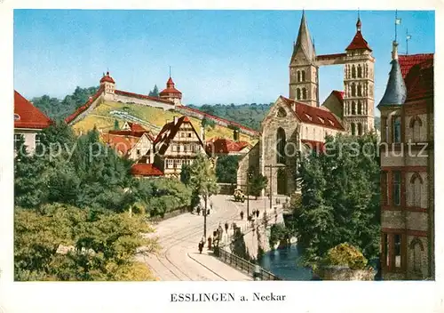 AK / Ansichtskarte Esslingen_Neckar Stadtkirche Burg Esslingen Neckar