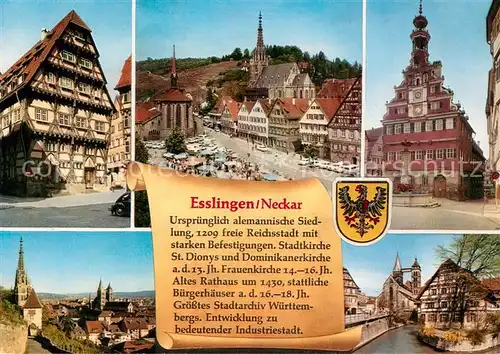 AK / Ansichtskarte Esslingen_Neckar Rathaus Marktplatz Stadtkirche Brunnen Esslingen Neckar