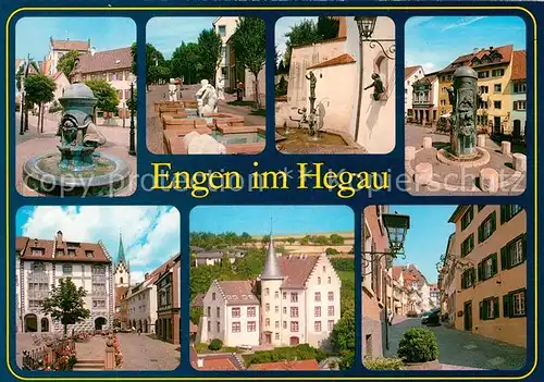 AK / Ansichtskarte Engen_Hegau Brunnen Schloss Teilansichten Engen Hegau