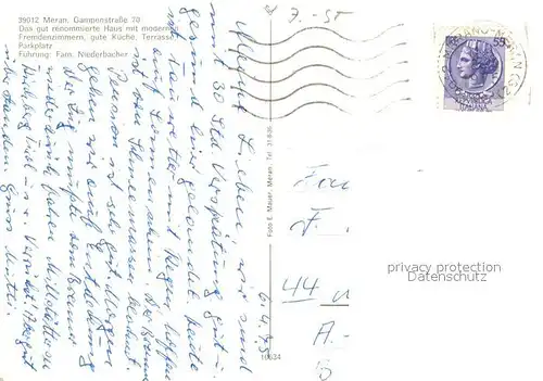 AK / Ansichtskarte Meran Pension Pennplatz  Meran