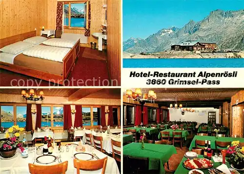 AK / Ansichtskarte Grimsel_Pass Hotel Alpenroesli Grimsel Pass