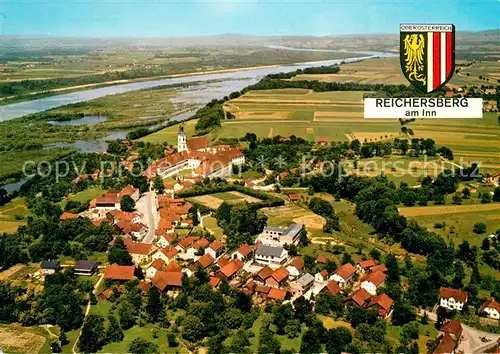 AK / Ansichtskarte Reichersberg_Inn Fliegeraufnahme Augustiner Chorherrenstift Reichersberg Inn