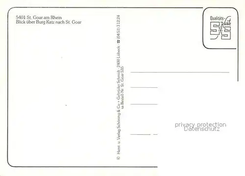 AK / Ansichtskarte St_Goar Panorama Blick ueber Burg Katz Rheintal St_Goar
