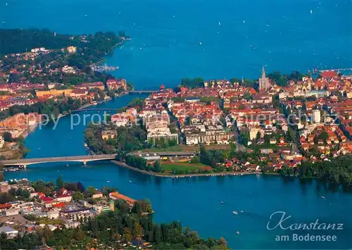 AK / Ansichtskarte Konstanz_Bodensee Rheinbruecke Altstadt Fliegeraufnahme Konstanz_Bodensee