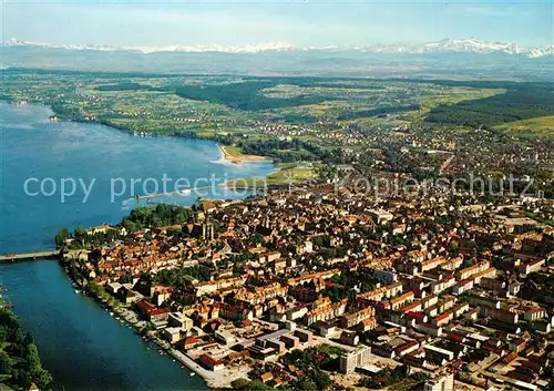 AK / Ansichtskarte Konstanz_Bodensee Altstadt Rhein Alpenkette Fliegeraufnahme Konstanz_Bodensee