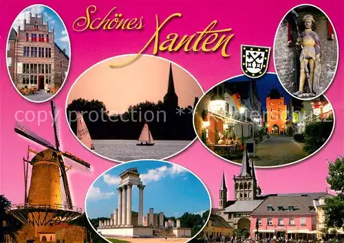 AK / Ansichtskarte Xanten Gotisches Haus Windmuehle Tempel Innenstadt Tor Kirche Statue Xanten