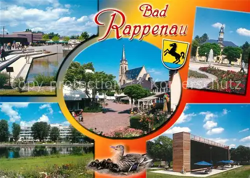 AK / Ansichtskarte Bad_Rappenau Kurhaus Kurpark See Kirche Gradierwerk Enten Bad_Rappenau