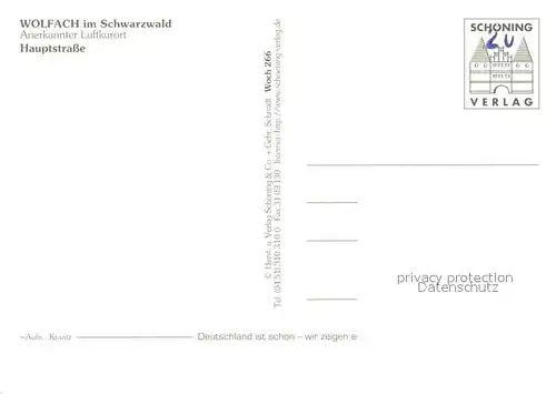 AK / Ansichtskarte Wolfach Hauptstrasse Strassencafes Brunnen Wolfach