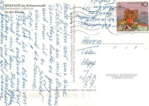 AK / Ansichtskarte Wolfach Partie an der Kinzig Wolfach