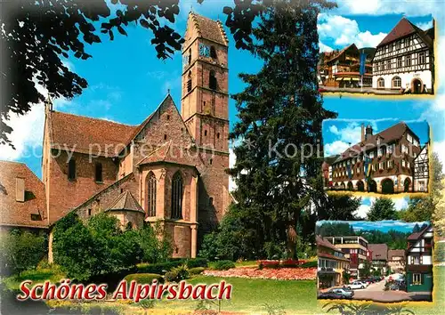 AK / Ansichtskarte Alpirsbach Kurstadt Klosterstadt im Schwarzwald Kirche Fachwerkhaus Strassenpartie Alpirsbach