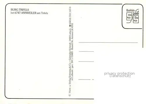 AK / Ansichtskarte Annweiler_Trifels Burg Trifels Fliegeraufnahme Annweiler_Trifels