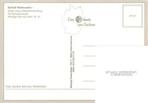 AK / Ansichtskarte Wolkenstein_Erzgebirge Schloss Wolkenstein an der Silberstrasse Mittelalterliche Burg Wolkenstein_Erzgebirge