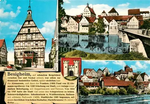 AK / Ansichtskarte Besigheim Rathaus Neckar Bruecke Altstadt Wappen Besigheim