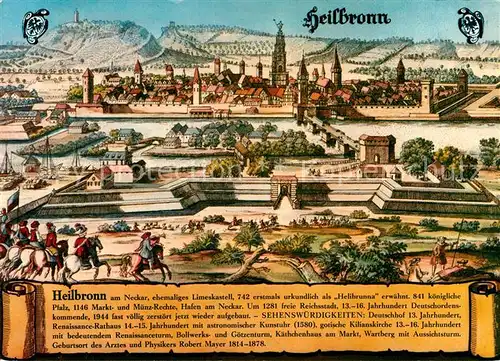 AK / Ansichtskarte Heilbronn_Neckar Nach einem alten Stich Chronik Kuenstlerkarte Heilbronn Neckar