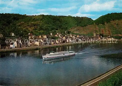 AK / Ansichtskarte Loef_Mosel Panorama Blick ueber die Mosel Ausflugsdampfer Loef_Mosel