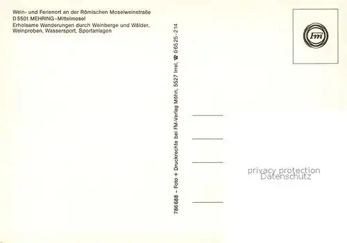 AK / Ansichtskarte Mehring_Mosel Panorama Blick ueber die Mittelmosel Roemische Moselweinstrasse Mehring Mosel