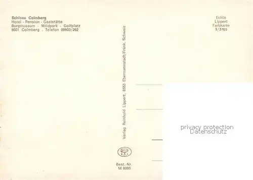 AK / Ansichtskarte Colmberg Schloss Hotel Pension Gaststaette Colmberg