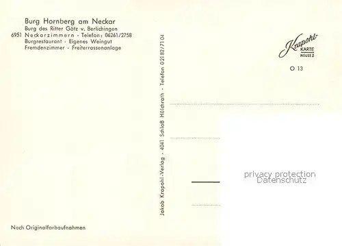 AK / Ansichtskarte Neckarzimmern Burg Hornberg am Neckar Ritter Goetz von Berlichingen Burghotel Restaurant Wappen Neckarzimmern