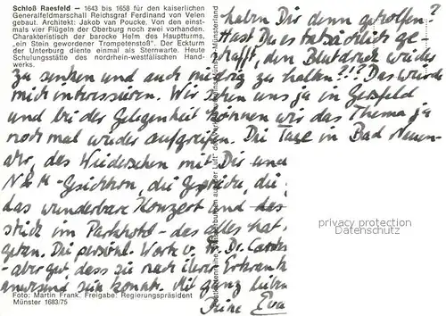 AK / Ansichtskarte Raesfeld Schloss Fliegeraufnahme Raesfeld