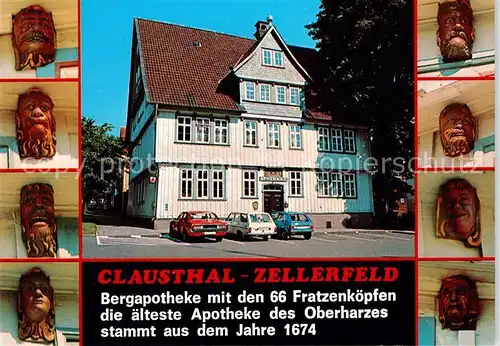 AK / Ansichtskarte Clausthal Zellerfeld Bergapotheke mit den 66 Fratzenkoepfen Clausthal Zellerfeld