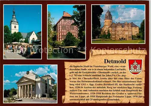 AK / Ansichtskarte Detmold Erloeserkirche Spieker Schloss Lippisches Landestheater Detmold