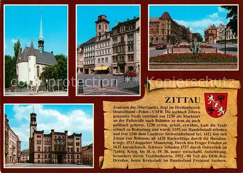 AK / Ansichtskarte Zittau Weberkirche Markt Haberkomplatz Rathaus Zittau