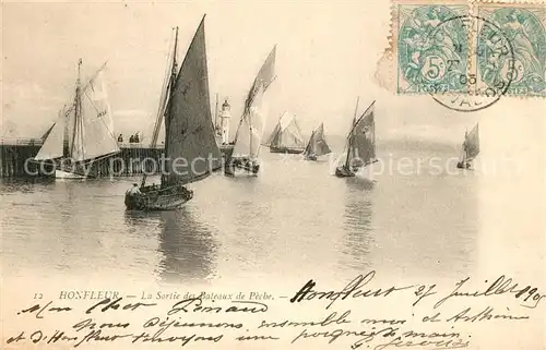 AK / Ansichtskarte Honfleur La Sortie des Bateaux de Peche Honfleur